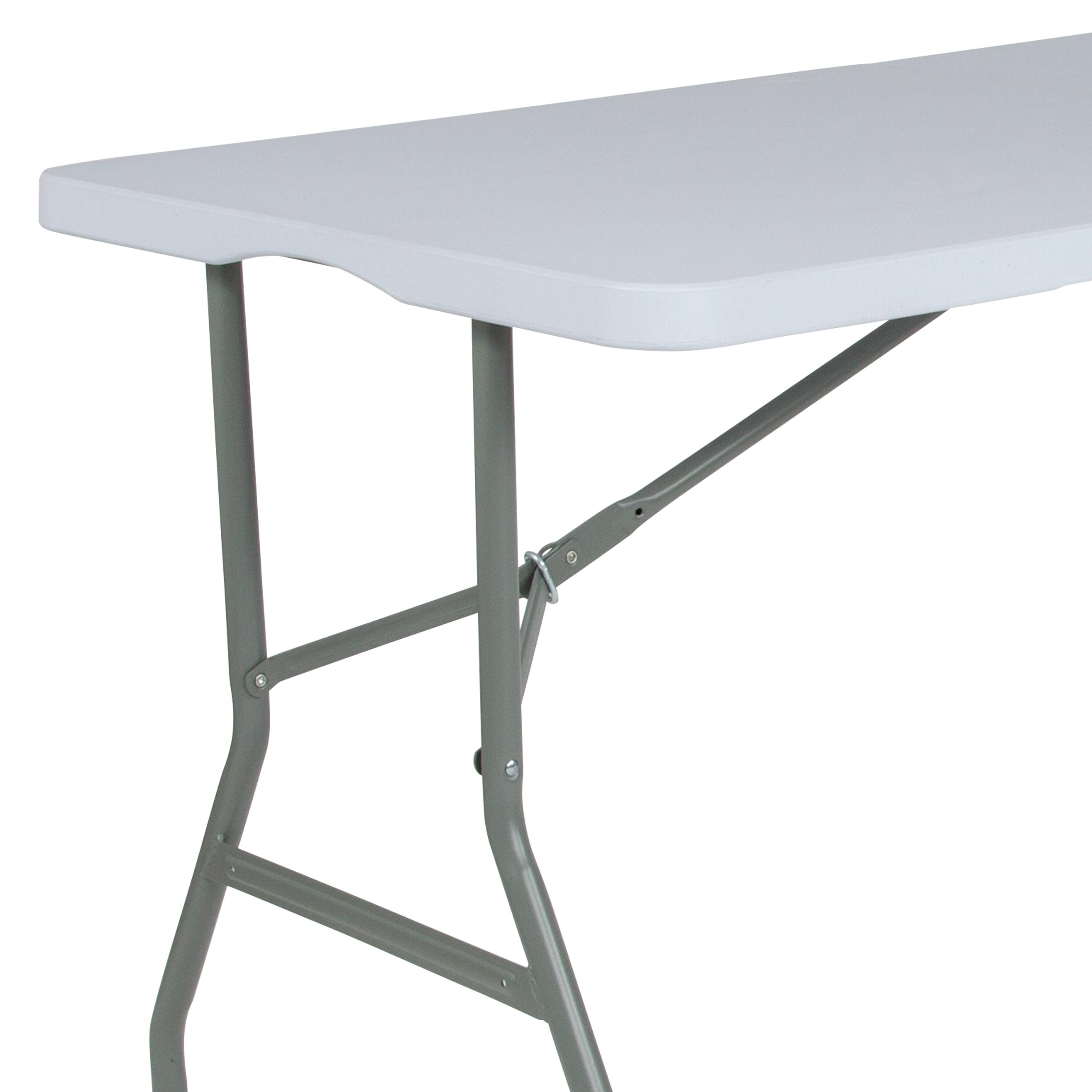 Alt View 8. Emma + Oliver - 4.97-Foot Bi-Fold Plastic Folding Table - Granite White.