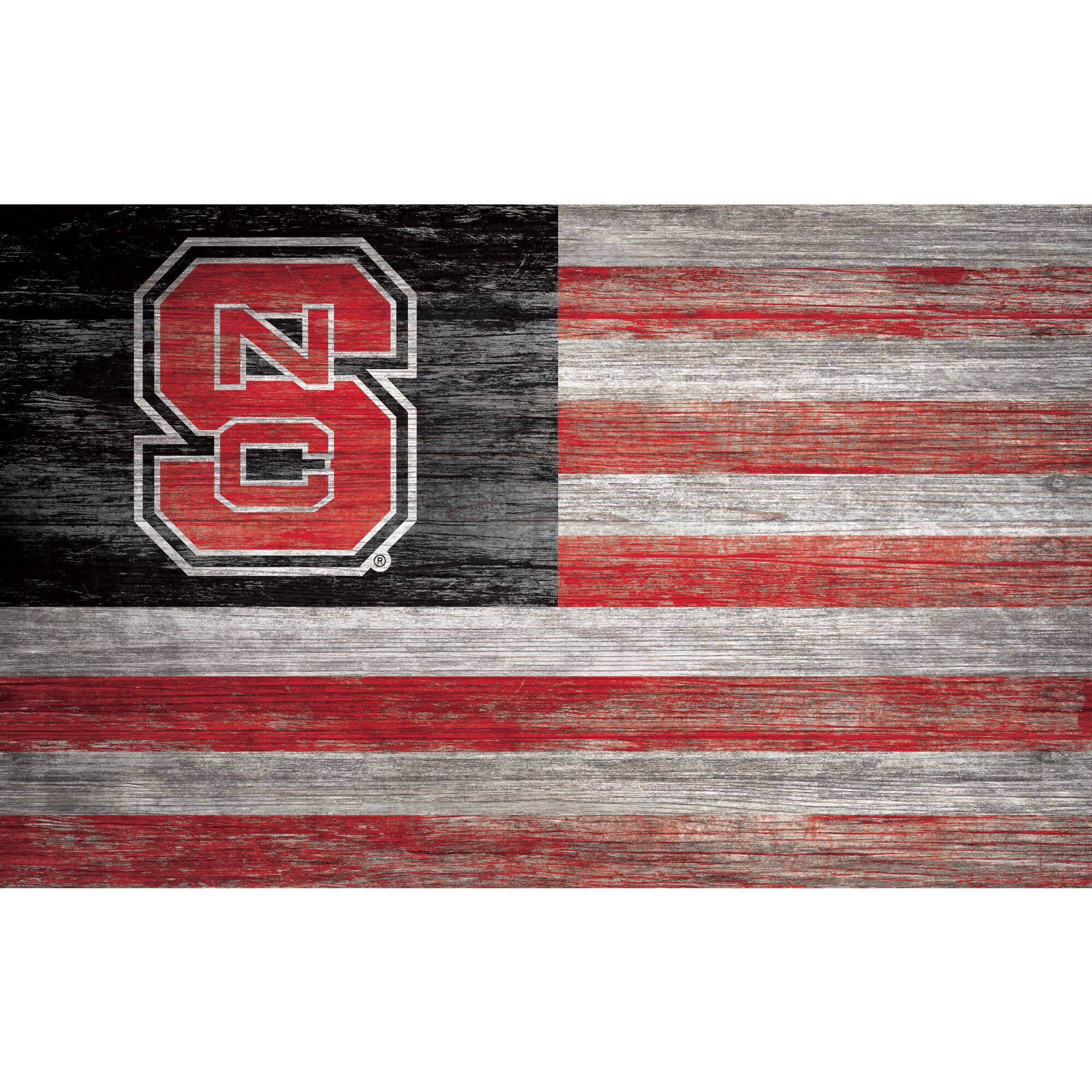 Fan Creations - NC State Wolfpack 11'' x 19'' Distressed Flag Sign - Multicolor