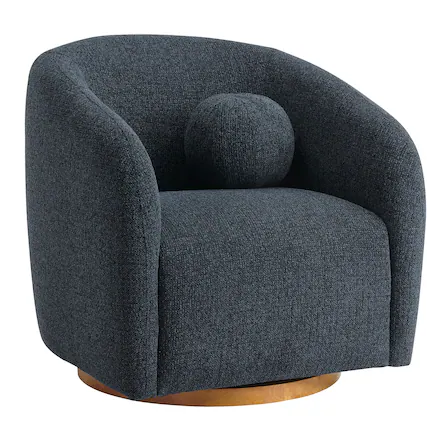 Front. Modway - Holland Swivel Chenille Fabric Armchair by Modway - Blue.
