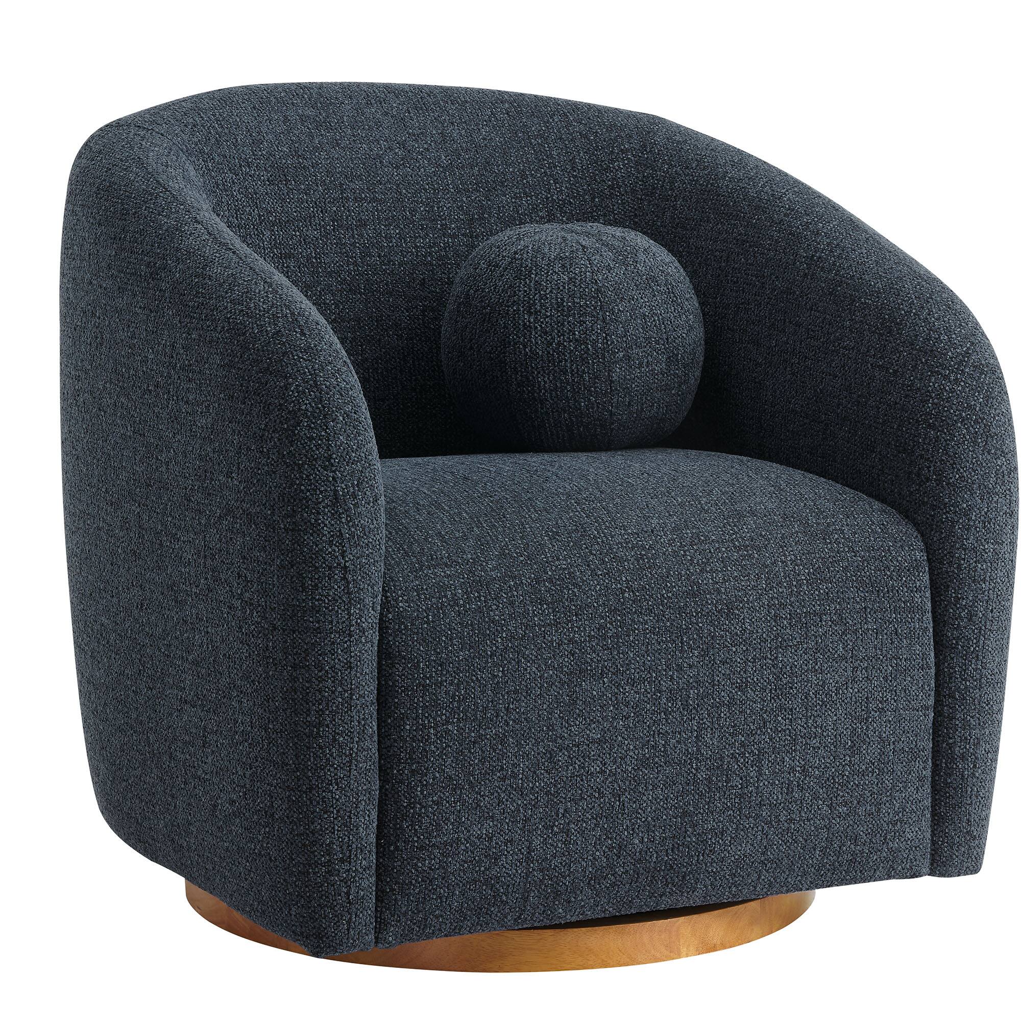 Front. Modway - Holland Swivel Chenille Fabric Armchair by Modway - Blue.