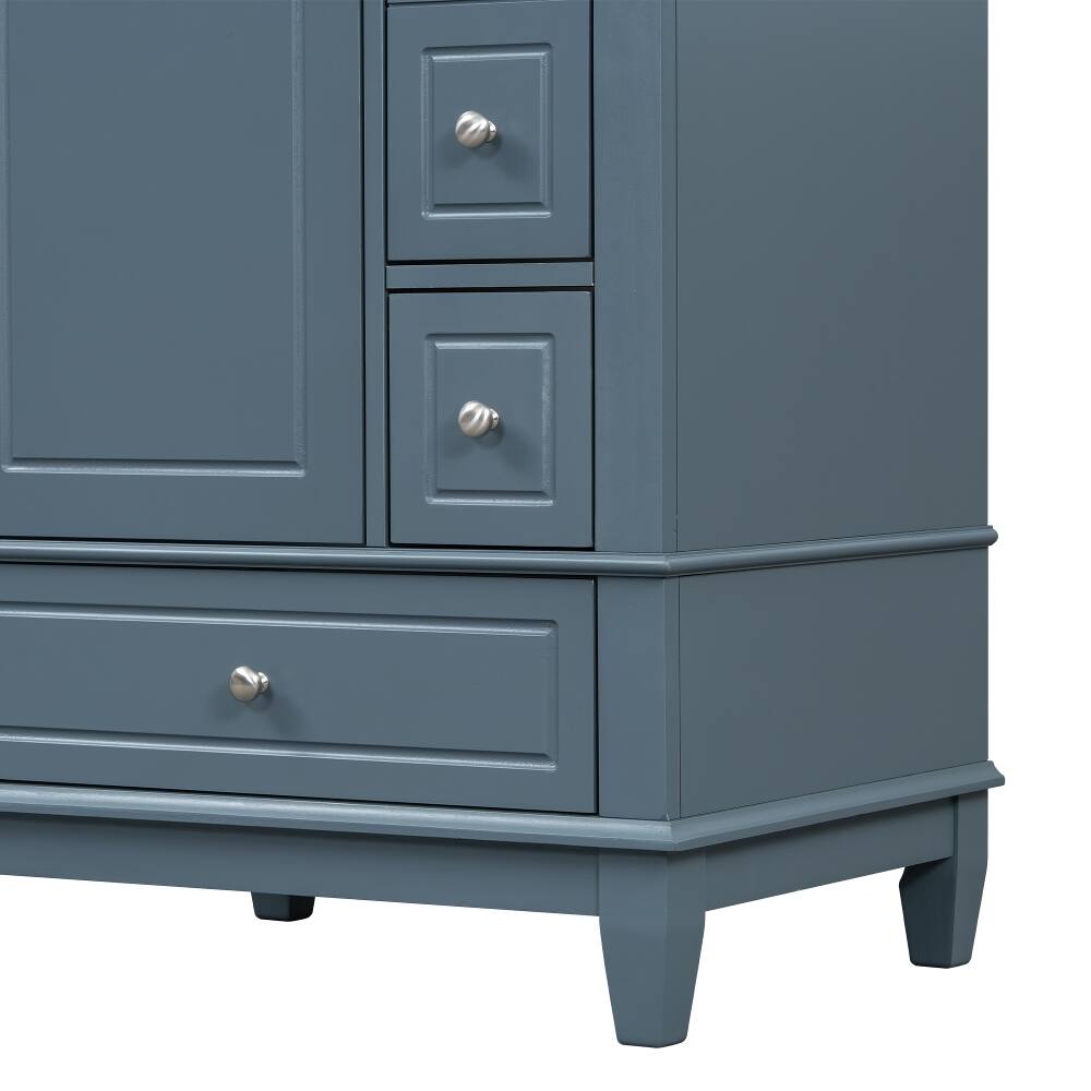 Alt View 2. Loheer - Loheer 24 inch bathroom vanity with sink Gray Blue Freestanding Vanity with Ceramic Top - Gray Blue.