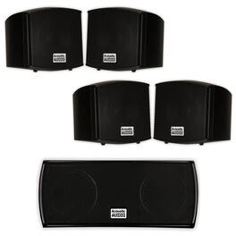 Acoustic Audio by Goldwood - AA321B and AA32CB Mountable Indoor Speakers Home Theater 5 Speaker Set - Black