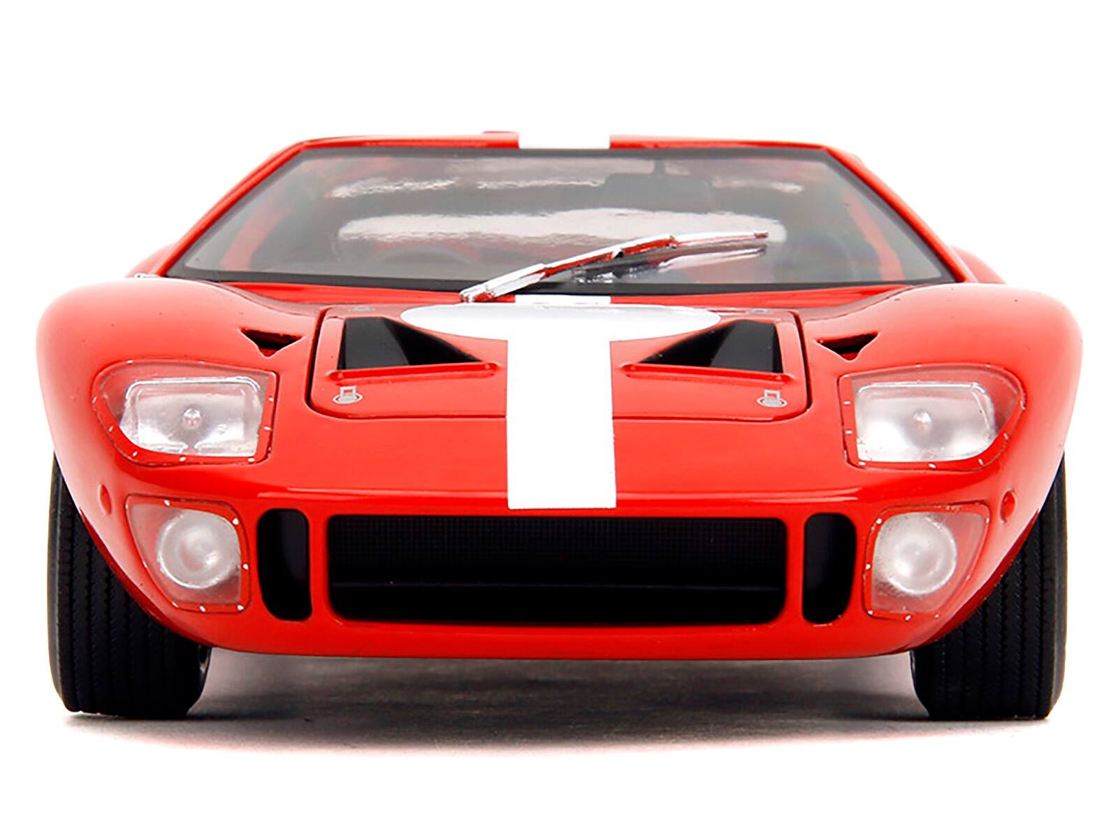 Alt View 7. Jada - Ford GT40 MK1 Red with White Stripes and Graphics "Pink Slips" Series 1/18 Diecast Model Car by Jada - Multicolor.