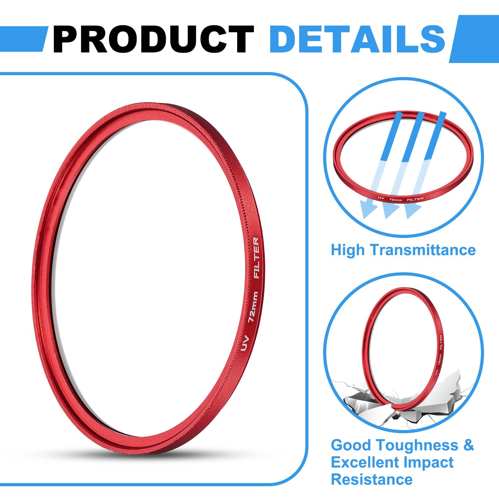 PRODUCT DETAILS

- FITER TER FIL 72mm AN High Transmittance PILTER
- Good Toughness & Excellent Impact Resistance