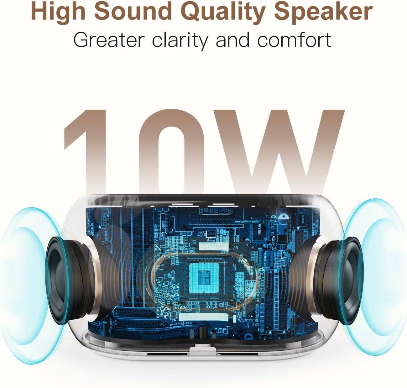 High Sound Quality Speaker  
Greater clarity and comfort  

10W