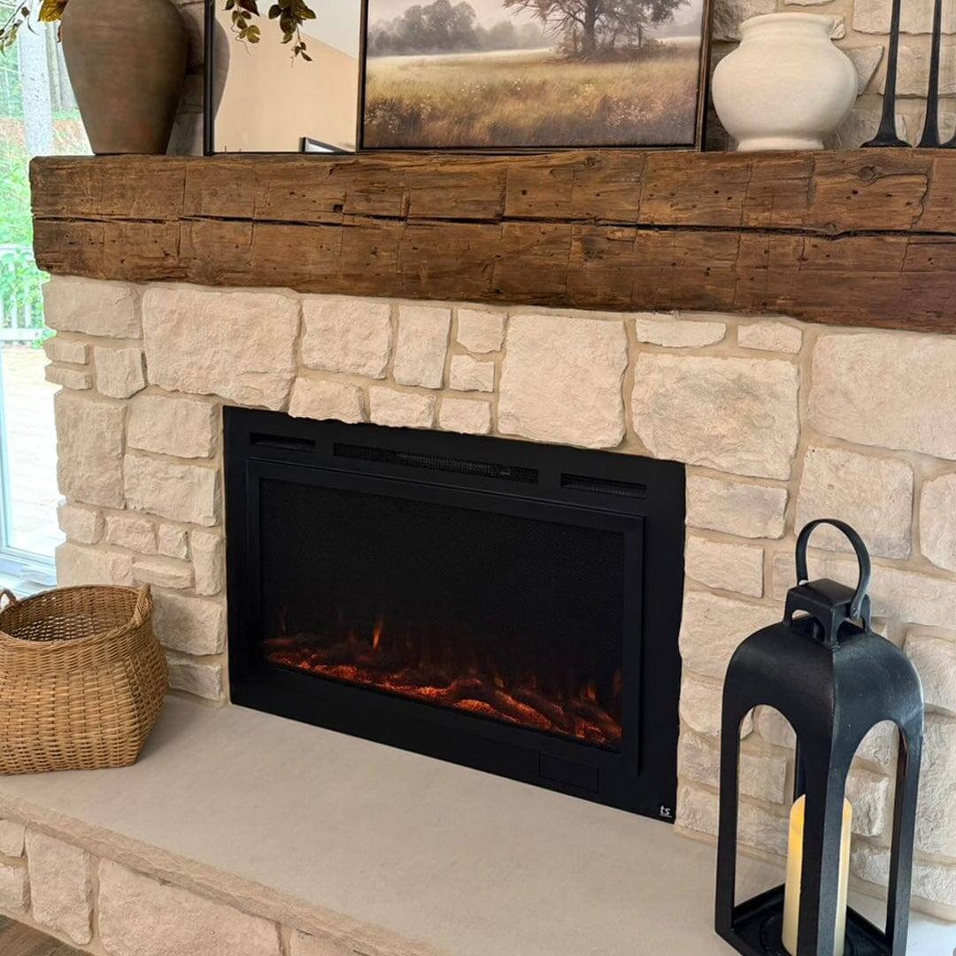 Alt View 6. Touchstone Home Products - 40 in. Wall Mounted Recessed Sideline Steel Forte Electric Fireplace 1500W - Black.
