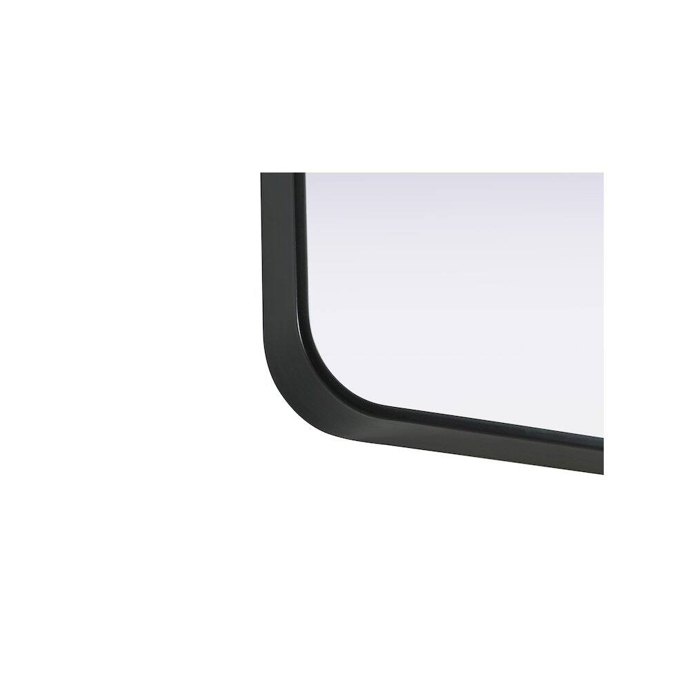 Left. Elegant Decor - Contour Metal Rectangle Mirror 24x36 in Black - Black.