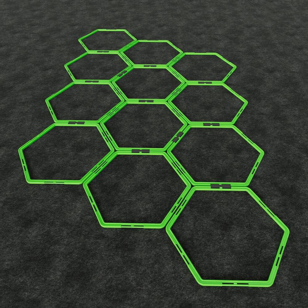 Alt View 5. Power Systems - Hex Agility Rings Set – Speed & Footwork Training Equipment for Multi-Sport - Green.
