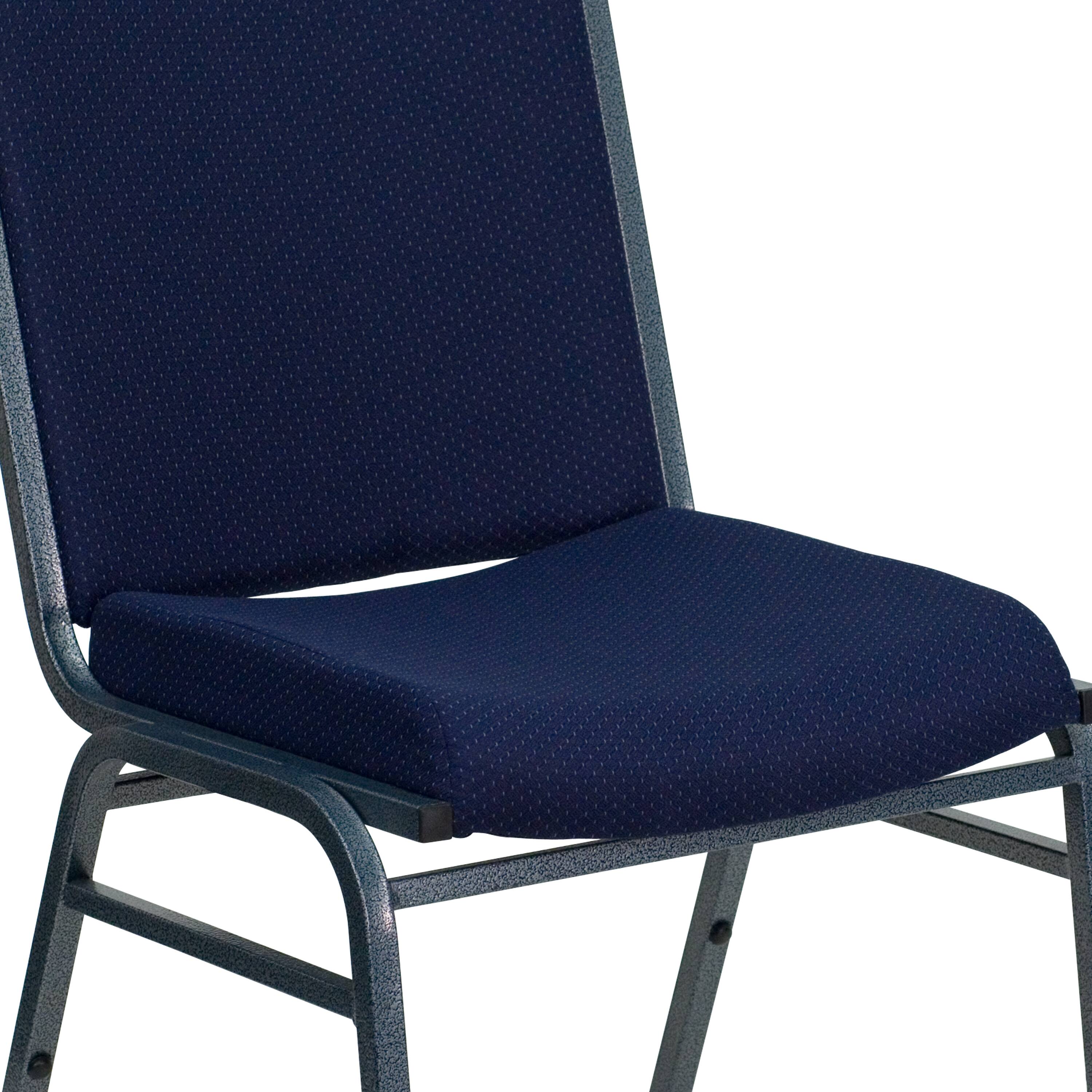 Alt View 9. Emma + Oliver - Heavy Duty Reception/Guest Stack Chair - Navy Blue Patterned Fabric.