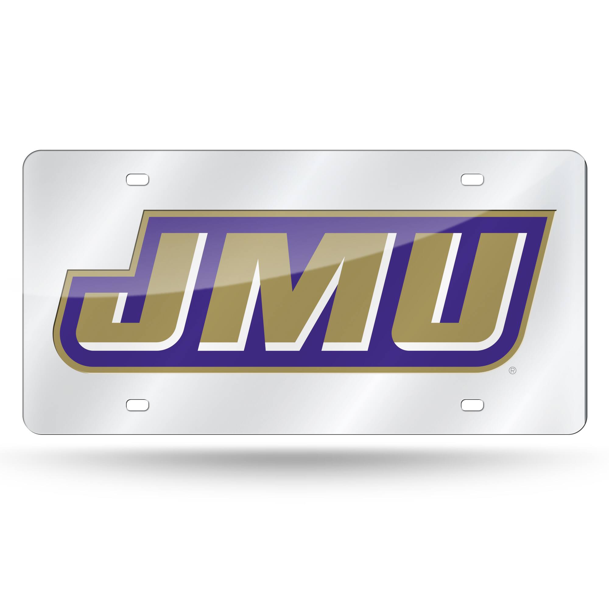 James Madison Dukes Mirrored Laser Cut License Plate Laser Tag