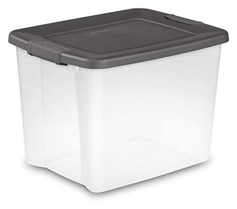 Front. Sterilite - STERILITE Shelf Tote, standard, Plain.