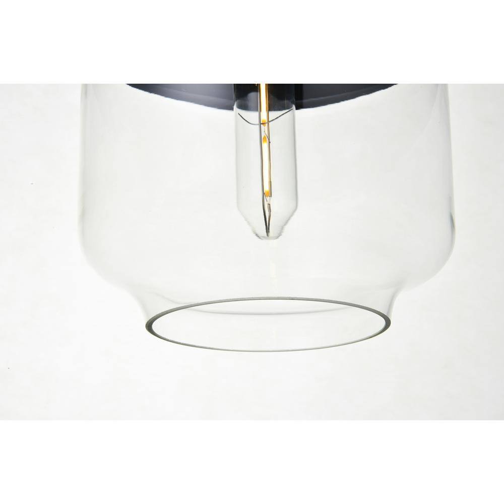 Alt View 1. Living District - Ashwell 1 Light Black Pendant With Clear Glass - Black And Clear.