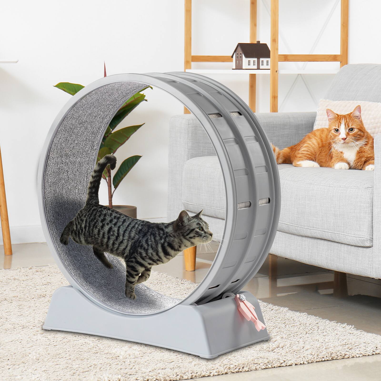 Alt View 7. Winado - 30in Cat Exercise Wheel Large Cat Treadmill Running Wheel for Indoor Cats - Gray.
