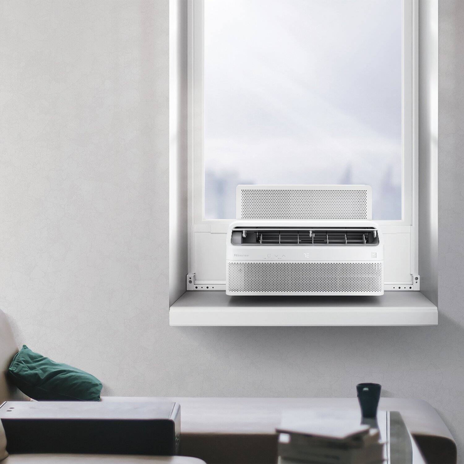 Alt View 25. Hisense - 8,000 BTU UltraSlim Window AC with Inverter Technology & Easy Installation Bracket 350 Sq. Ft. - White.