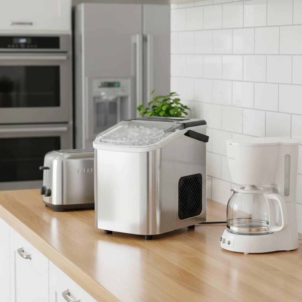 Alt View 1. Forest'nSky - Portable Outdoor Ice Maker - 26 lb/day Bullet Ice, BPA-Free PVC, Fast for Coffee, Car Fridge & Cocktails,Silver - Silver.