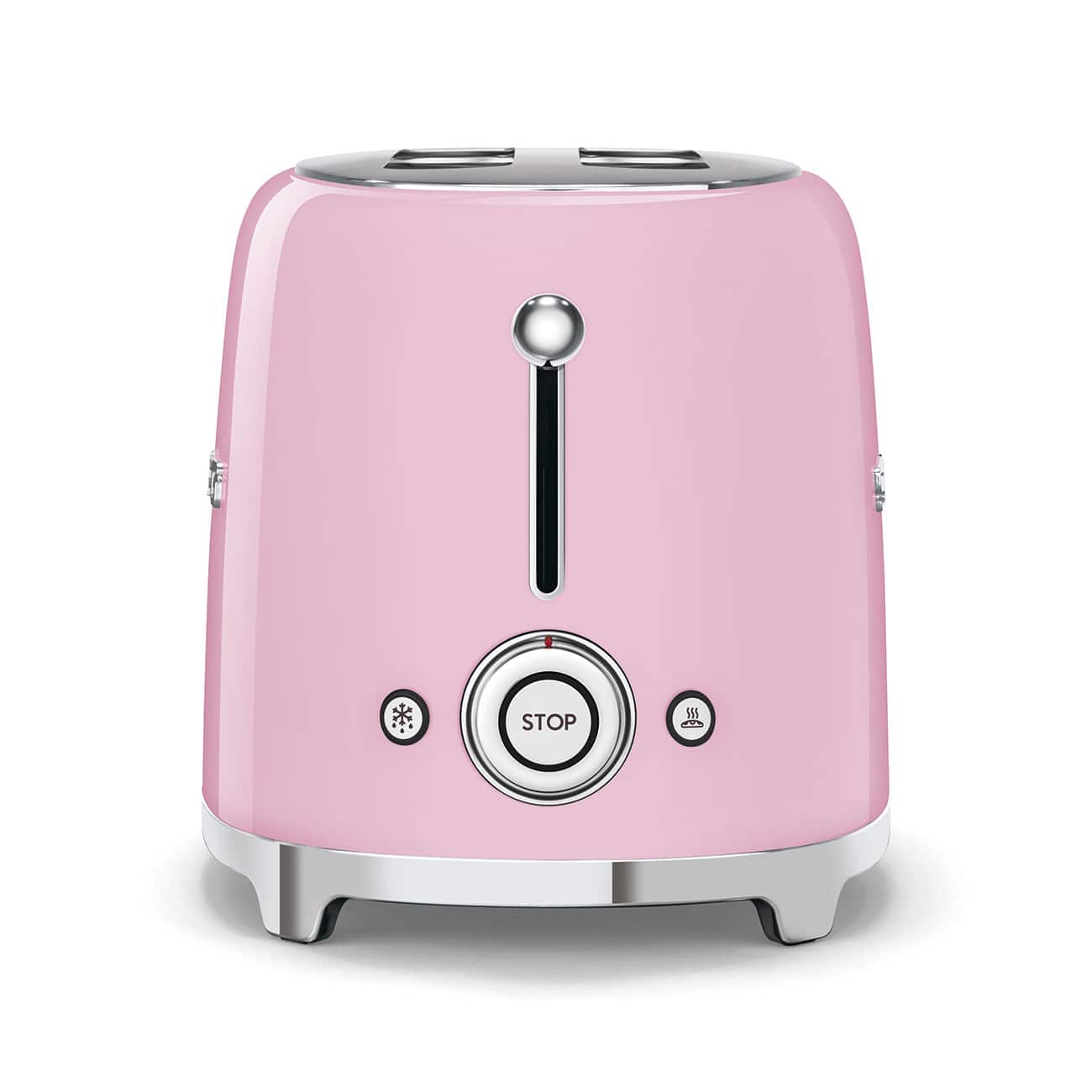 Angle. SMEG - SMEG TSF01 2-Slice Wide-Slot Toaster - Pink.
