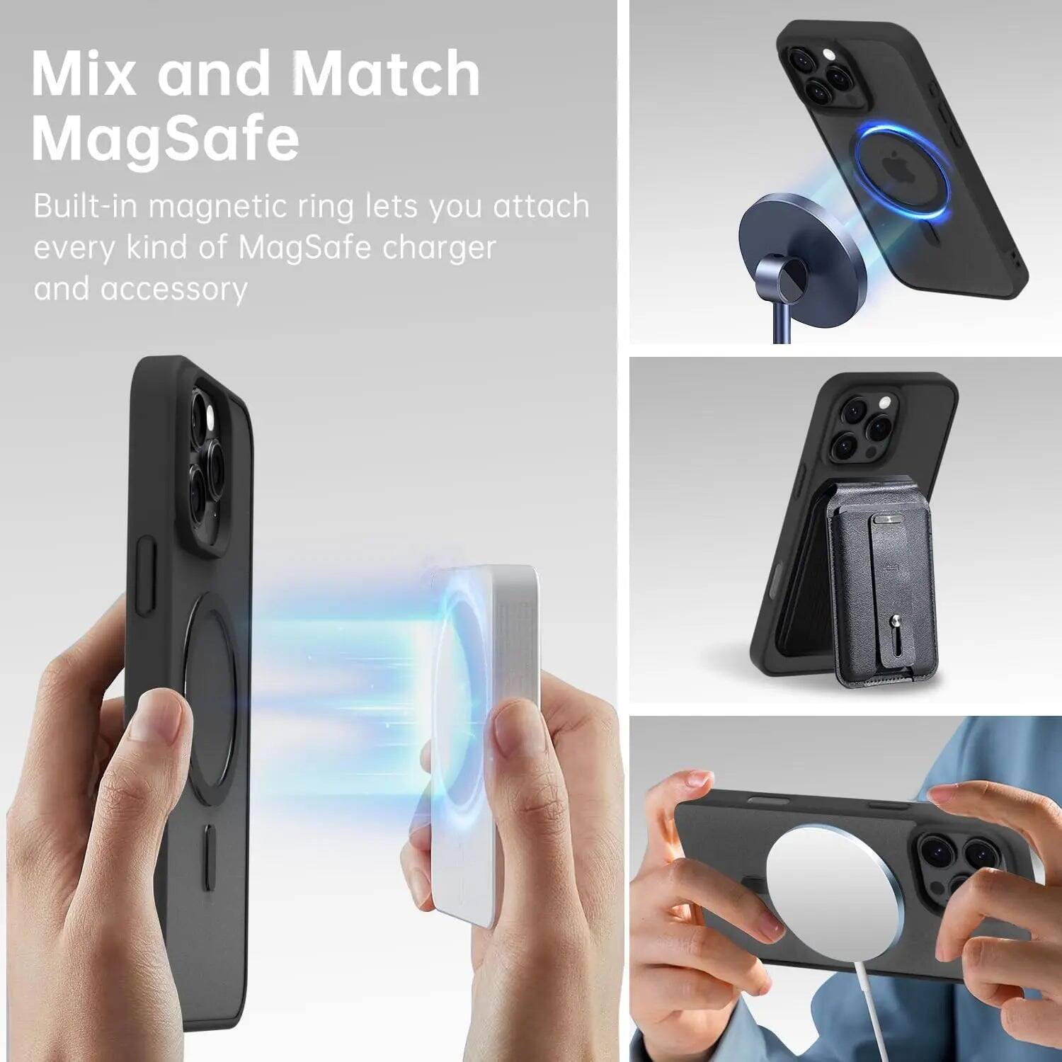 Mix and Match MagSafe

Built-in magnetic ring lets you attach every kind of MagSafe charger and accessory