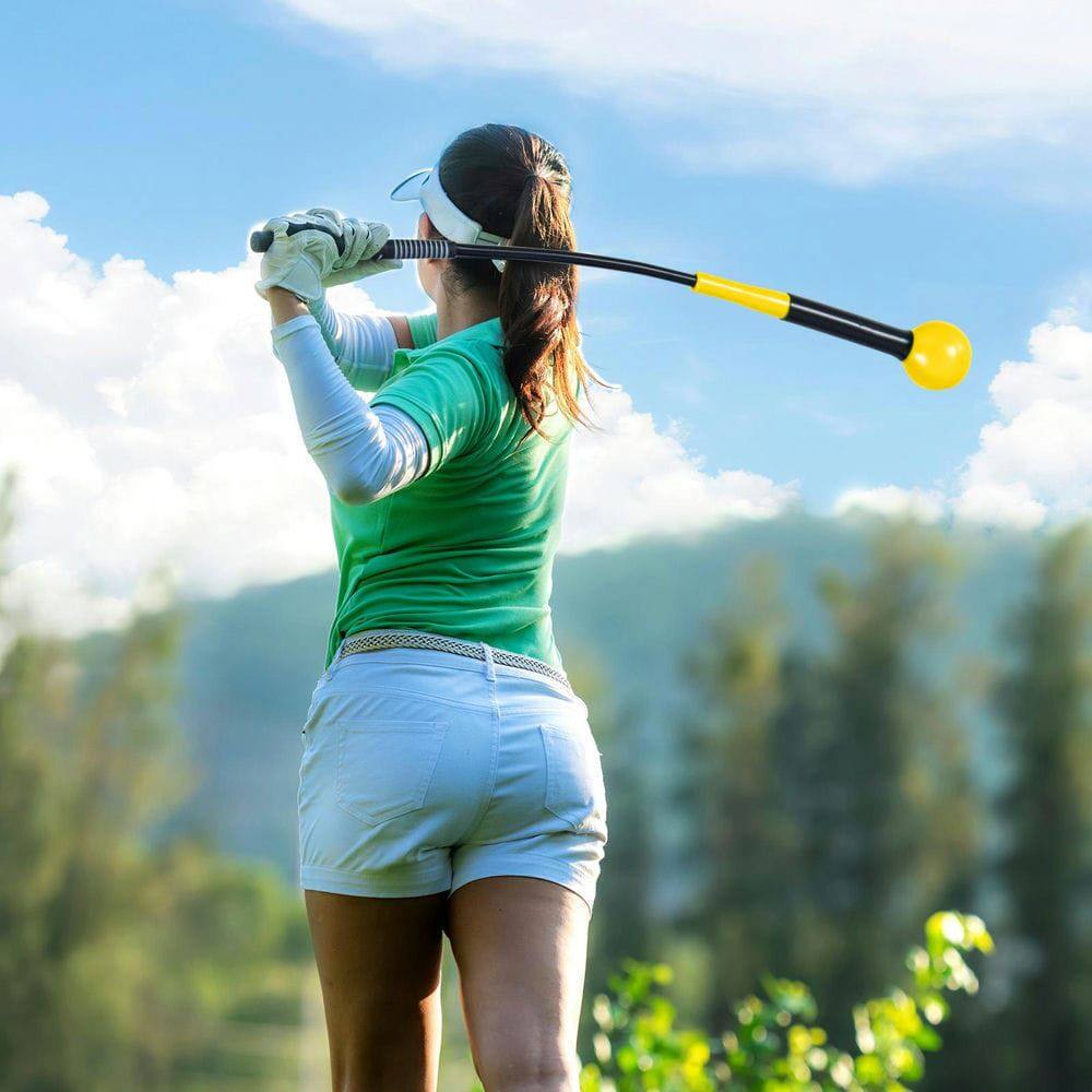 Alt View 4. Resenkos - 31.5 Inch Weighted Golf Swing Trainer for Rhythm & Balance - Yellow.