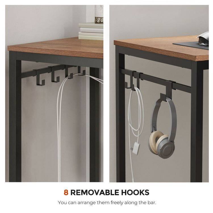 8 REMOVABLE HOOKS  
You can arrange them freely along the bar.