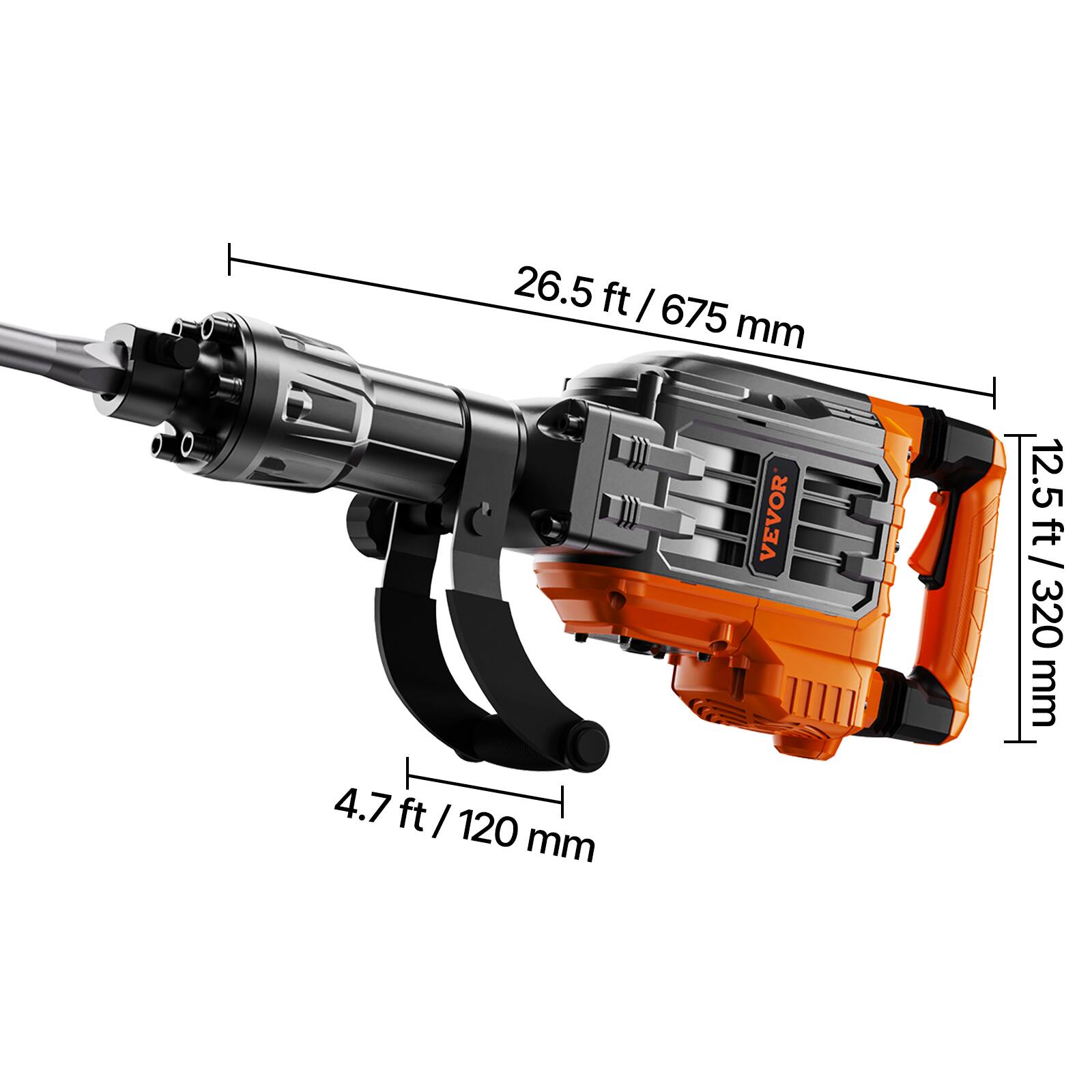 26.5 ft / 675 mm  
4.7 ft / 120 mm  
12.5 ft / 320 mm