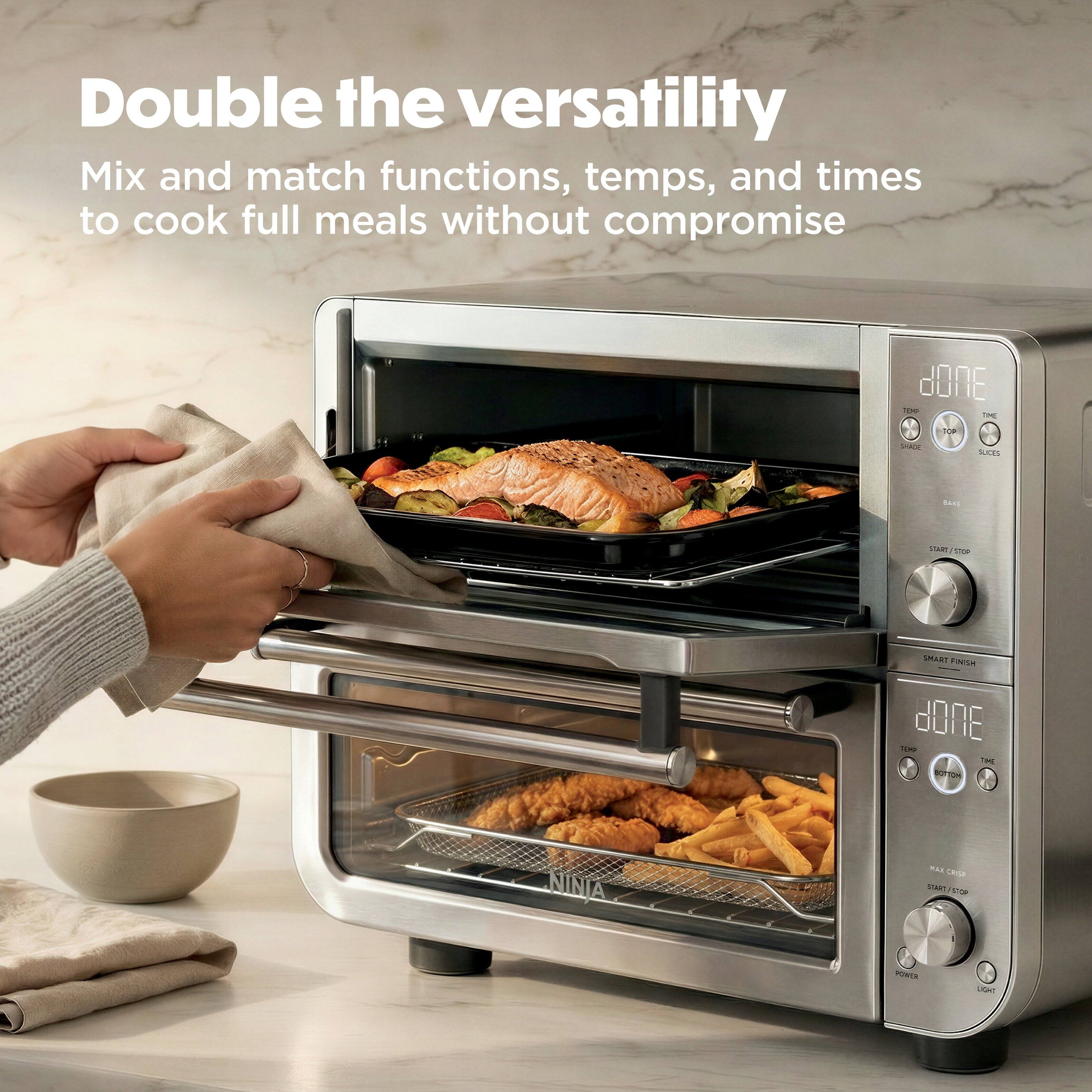 Double the versatility  
Mix and match functions, temps, and times to cook full meals without compromise