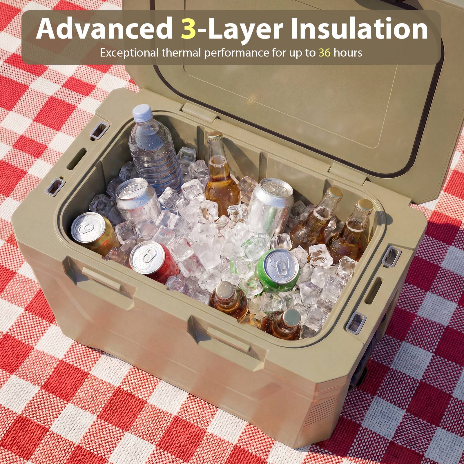 Advanced 3-Layer Insulation  
Exceptional thermal performance for up to 36 hours