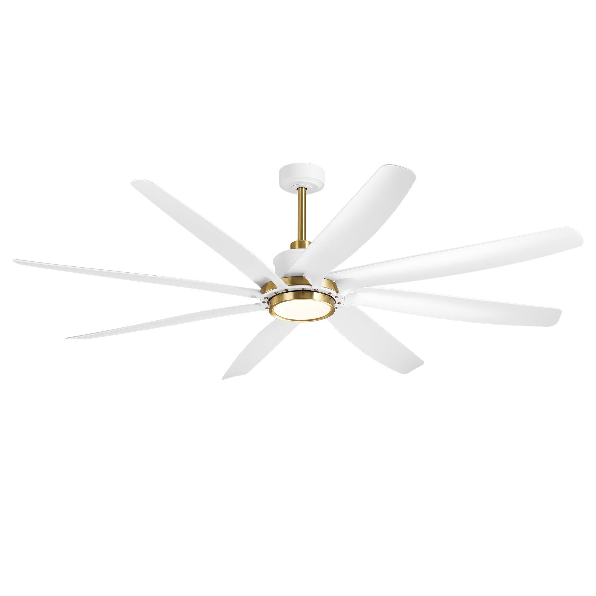 Alt View 6. Parrot Uncle - 72" White Farmhouse Windmill Ceiling Fan with Light and Remote - White.