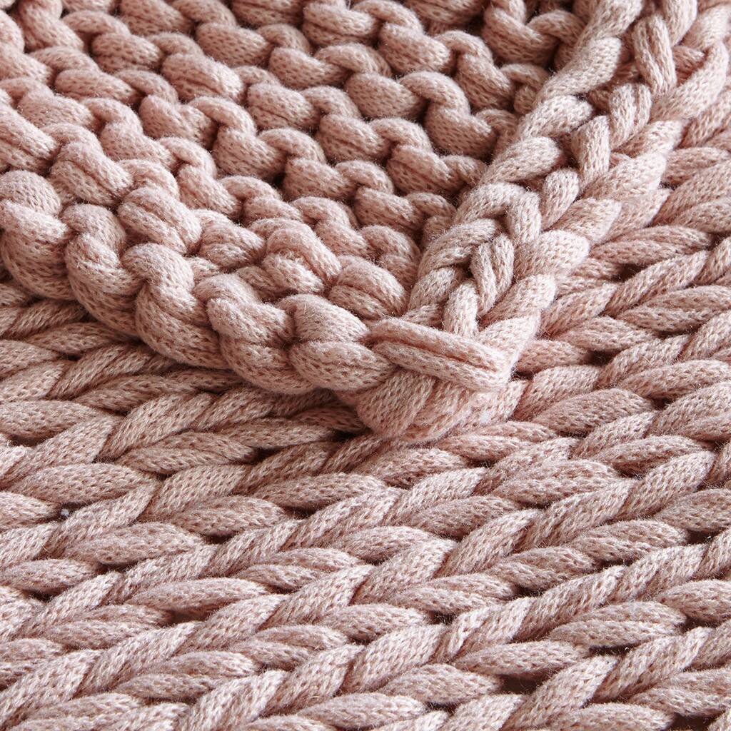 Alt View 5. Gracie Mills - Gracie Mills Huffman Artisan Double-Knit Throw - Blush.