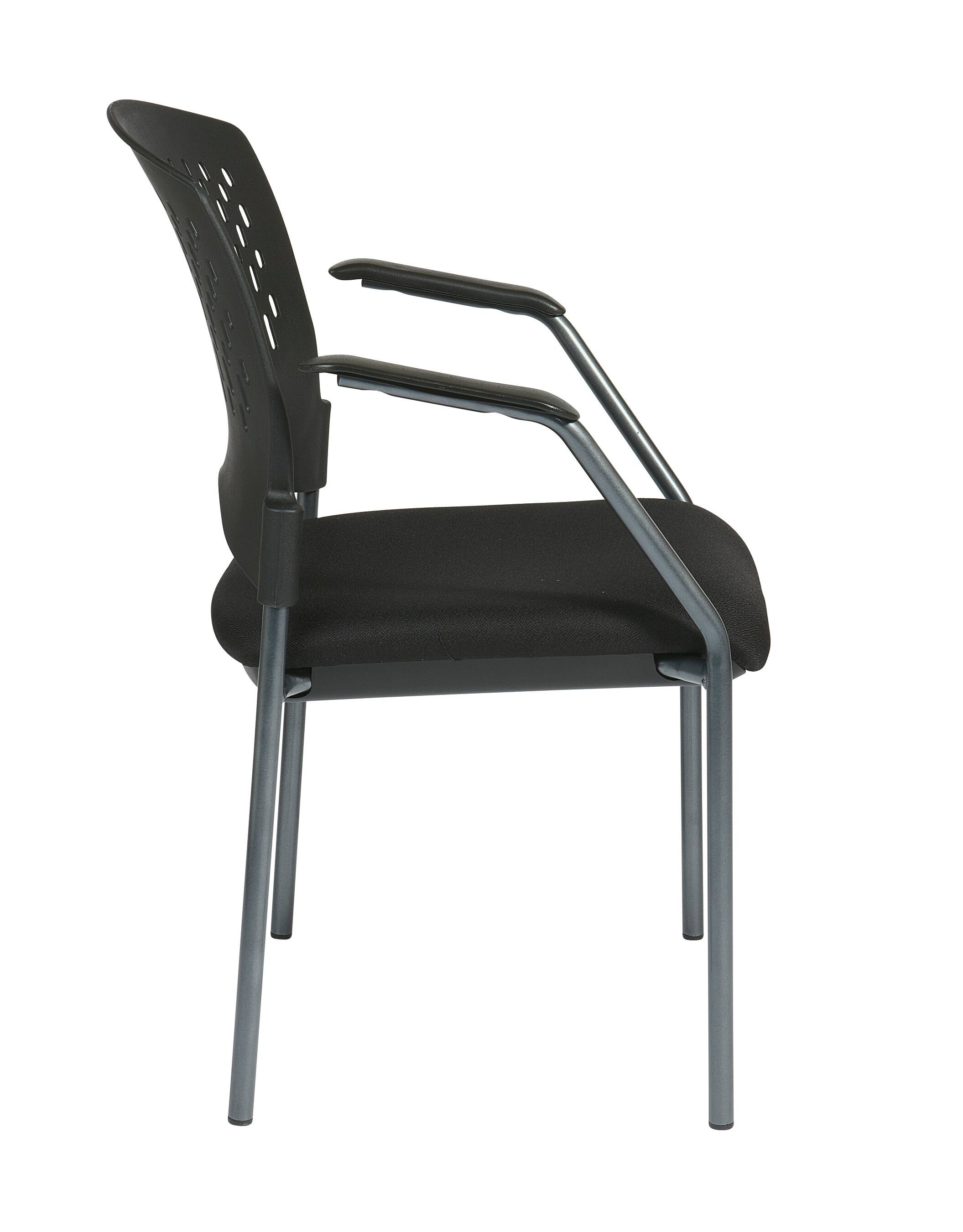 Left. Office Star Products - Titanium Finish Visitors Chair - Coal.