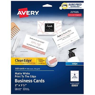 Avery - Clean Edge Business Cards, 3.5" x 2", Matte 160/Pack (8869) - White