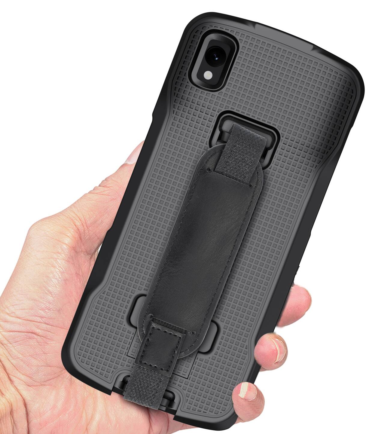 Alt View 8. Nakedcellphone - Case and Hand Strap Combo for Zebra TC22 TC27 Mobile Computer Scanner - Black.