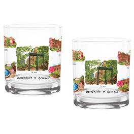 Indigo Falls - Georgia Bulldogs 16oz. Laura Wilcox University Hall Two-Piece Rocks Glass Set - Multicolor