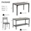 The text on the image is grouped and corrected as follows:

PACKAGE:

* Chair: 2
* Bench: 1
* Table: 1

DIMENSIONS:

* 43"
* 27.5"
* 30"
* 90kg / 200lbs / 150kg/330lbs
* 15"
* 33.5"
* 14"
* 18"
* 34"
* 16"
* 15"
* GA
* 17"
* 18"
* 5"
* 300kg/660lbs