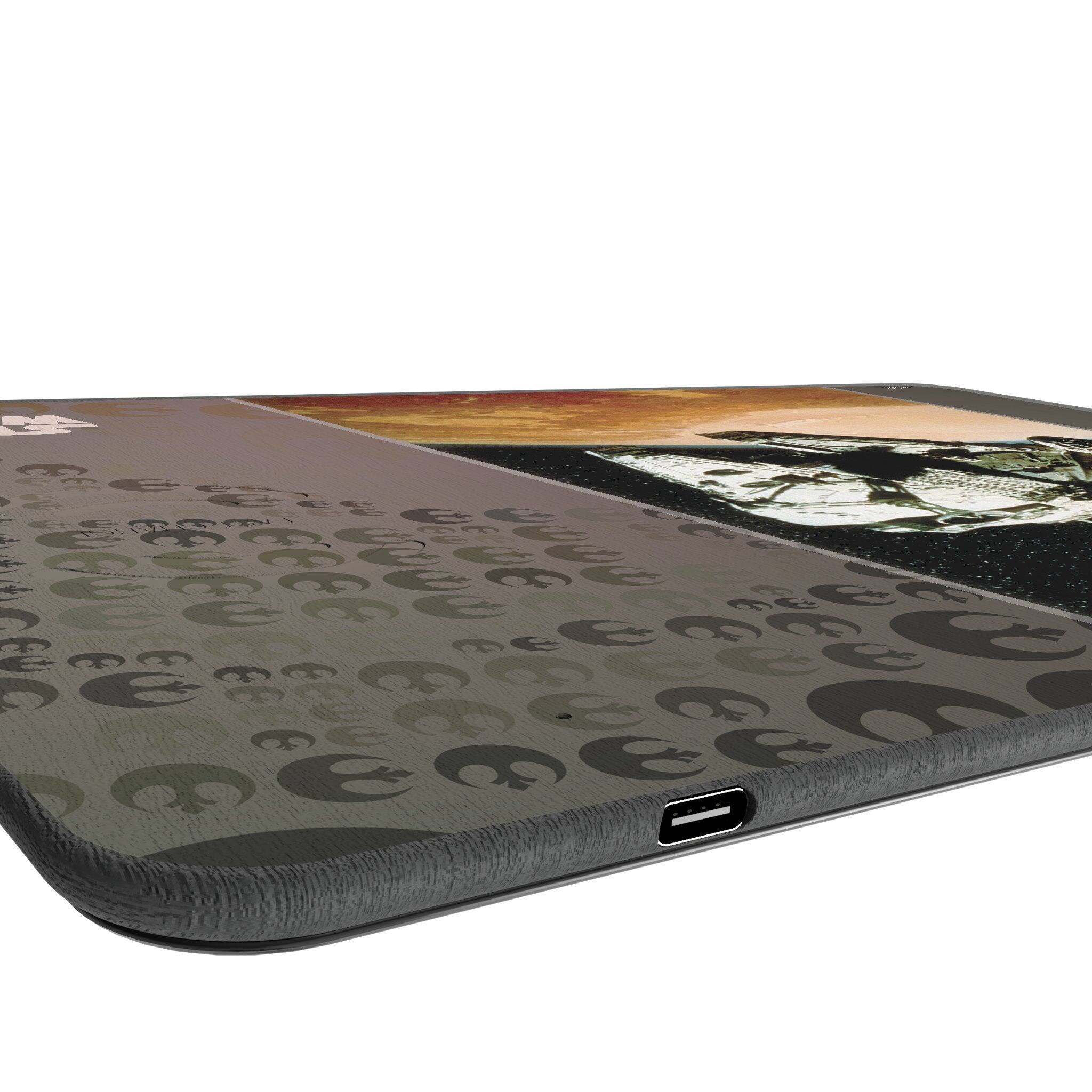 Left. Keyscaper - Star Wars: A New Hope Portrait 15-Watt Wireless Charger and Mouse Pad - Millennium Falcon.