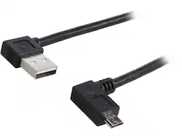 Cables to Go - C2G 28116 USB Cable - USB 2.0 Right Angle A Male to Micro-USB B Right Angle Male Cable, Black (16.4 Feet, 5 Meters)