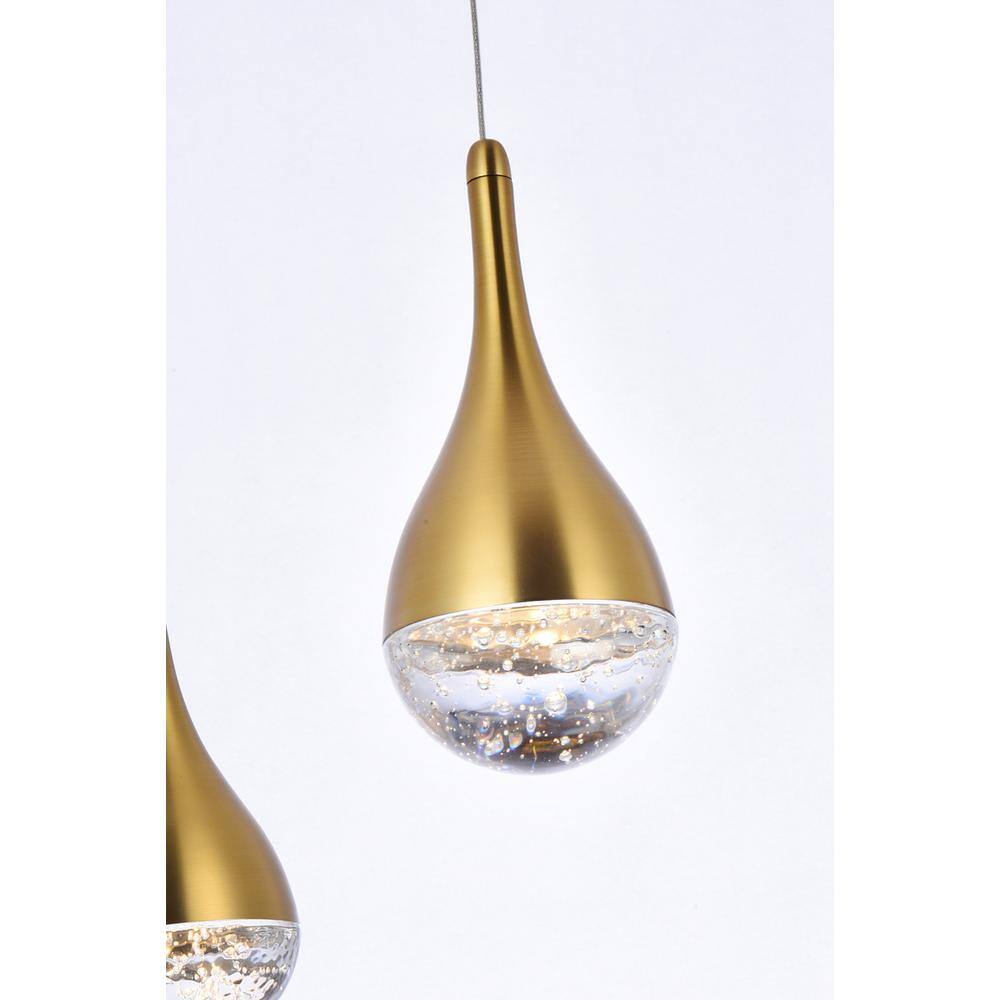 Alt View 5. Elegant Lighting - Amherst 34 inch LED pendant in satin gold - Satin Gold.