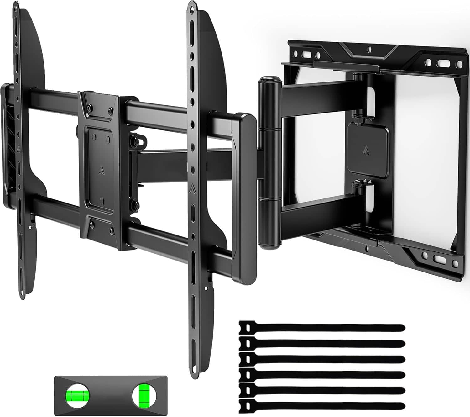 FINEAK - Full Motion TV Wall Mount for 37-84 Inch TVs, Tool-Free Tilt & Swivel - Black