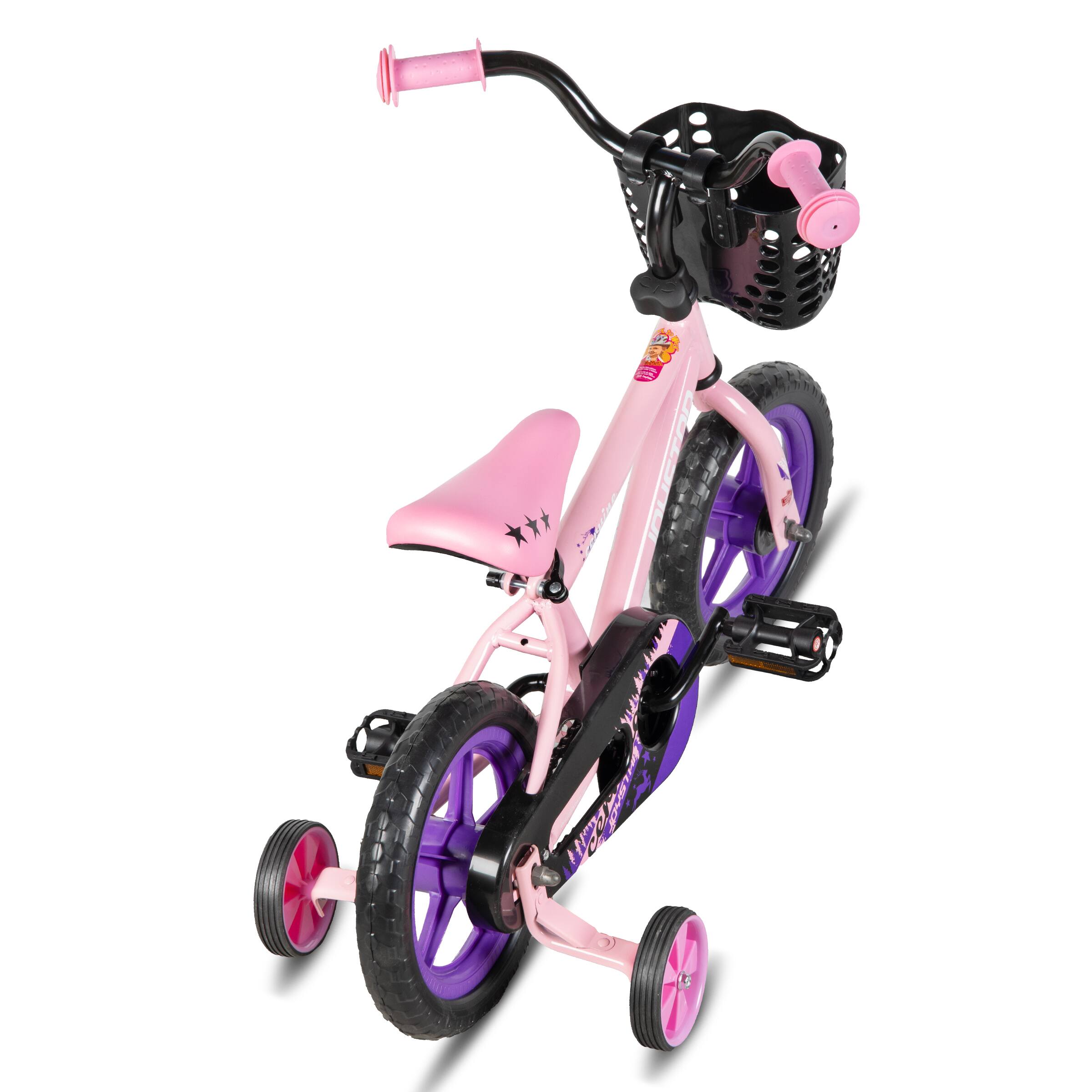 Alt View 1. JOYSTAR - JOYSTAR Cervine 12" Kids Bike with Training Wheels Basket, Coaster Brake Child's Bike for 2-4 Years Old Boys Girls Pink - Pink.