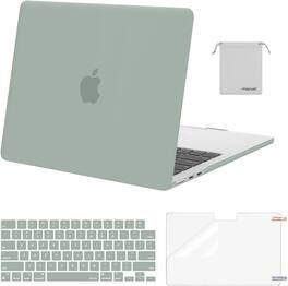 mosiso - Case for 13-inch MacBook Air M5 A3449 M4 A3240 M3 A3113 M2 A2681 with Keyboard Cover Screen Protector and Pouch - Antique Green