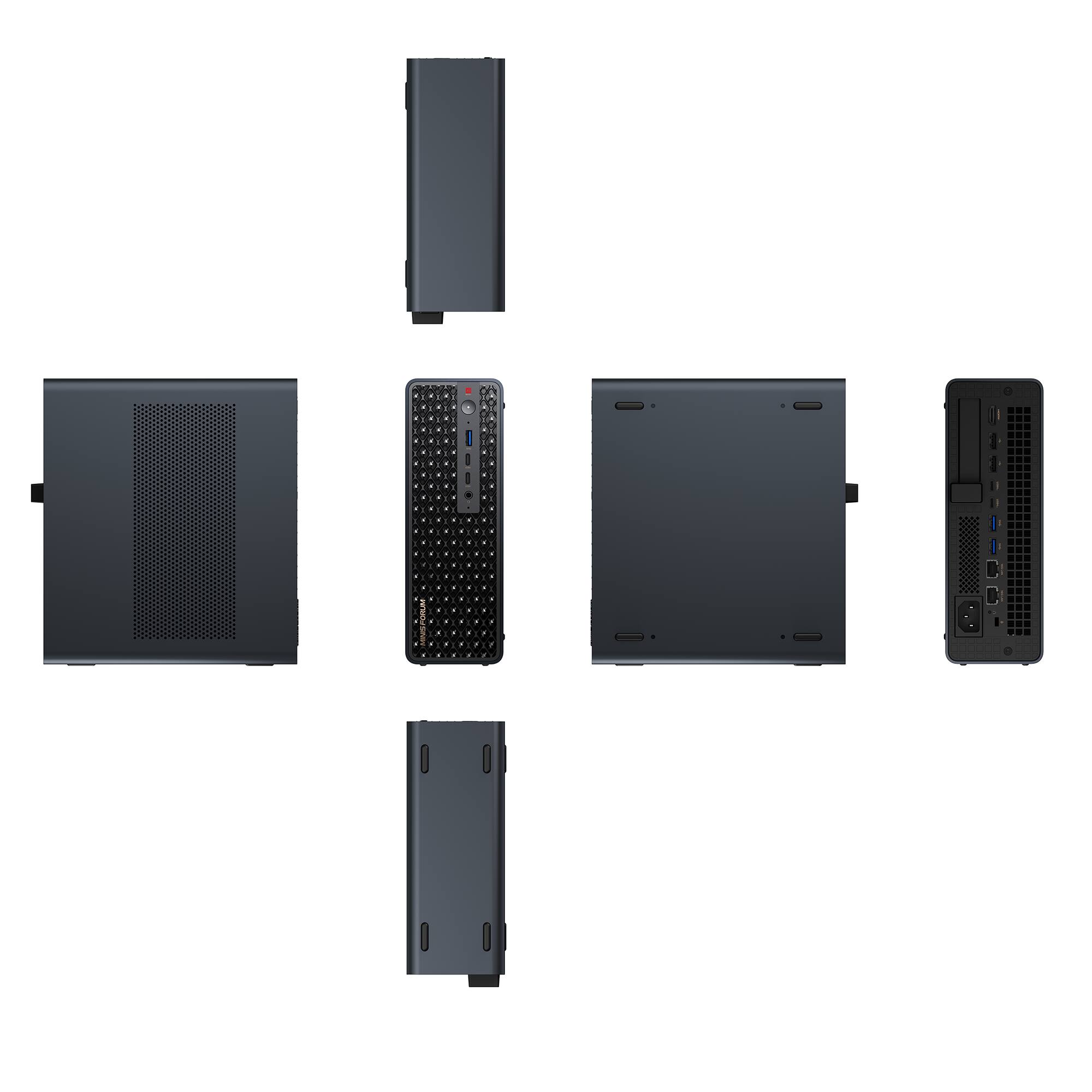 Alt View 4. Minisforum - MS-S1 MAX workstation, 64GB LPDDR5X + 2TB SSD, AMD Ryzen AI Max+ 395, Radeon 8060S, 126 TOPS AI, Dual 10GbE LAN - Black.