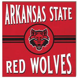 Jardine - Arkansas State Wolves 10'' x 10'' Retro Team Sign - Red