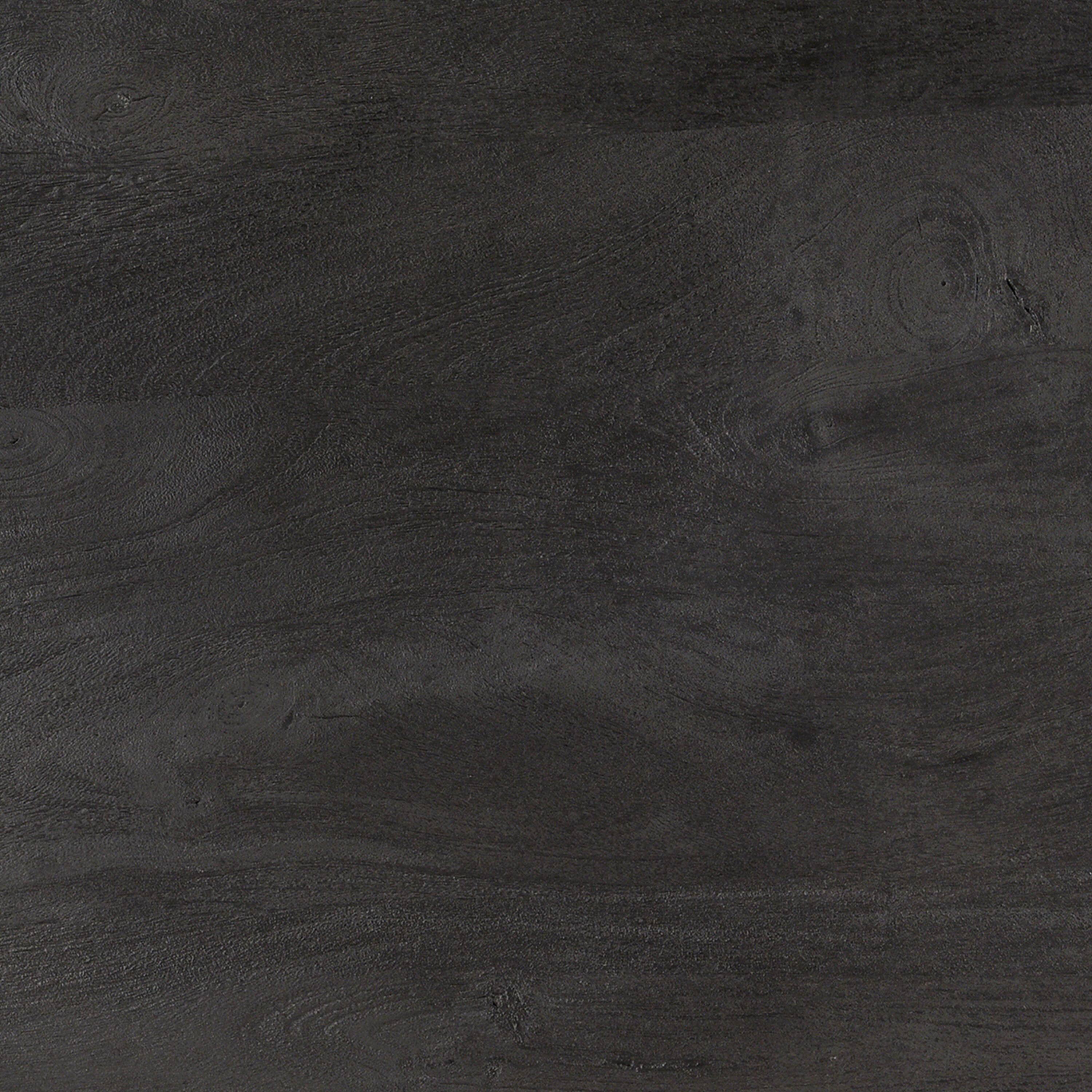 Alt View 5. Manhattan Lane - Ridge 32 Inch Handcrafted Round Coffee Table, Mango Wood, Slatted Flared Base - Black.