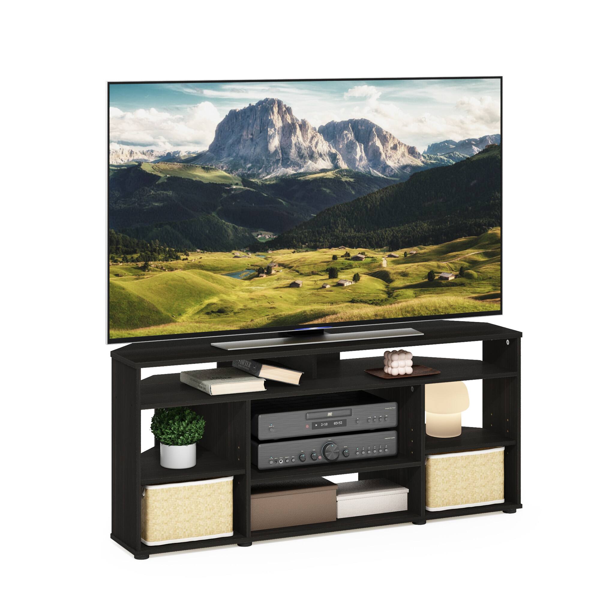 Alt View 3. Furinno - Jensen Corner TV Stand TV up to 55 Inches - Espresso.
