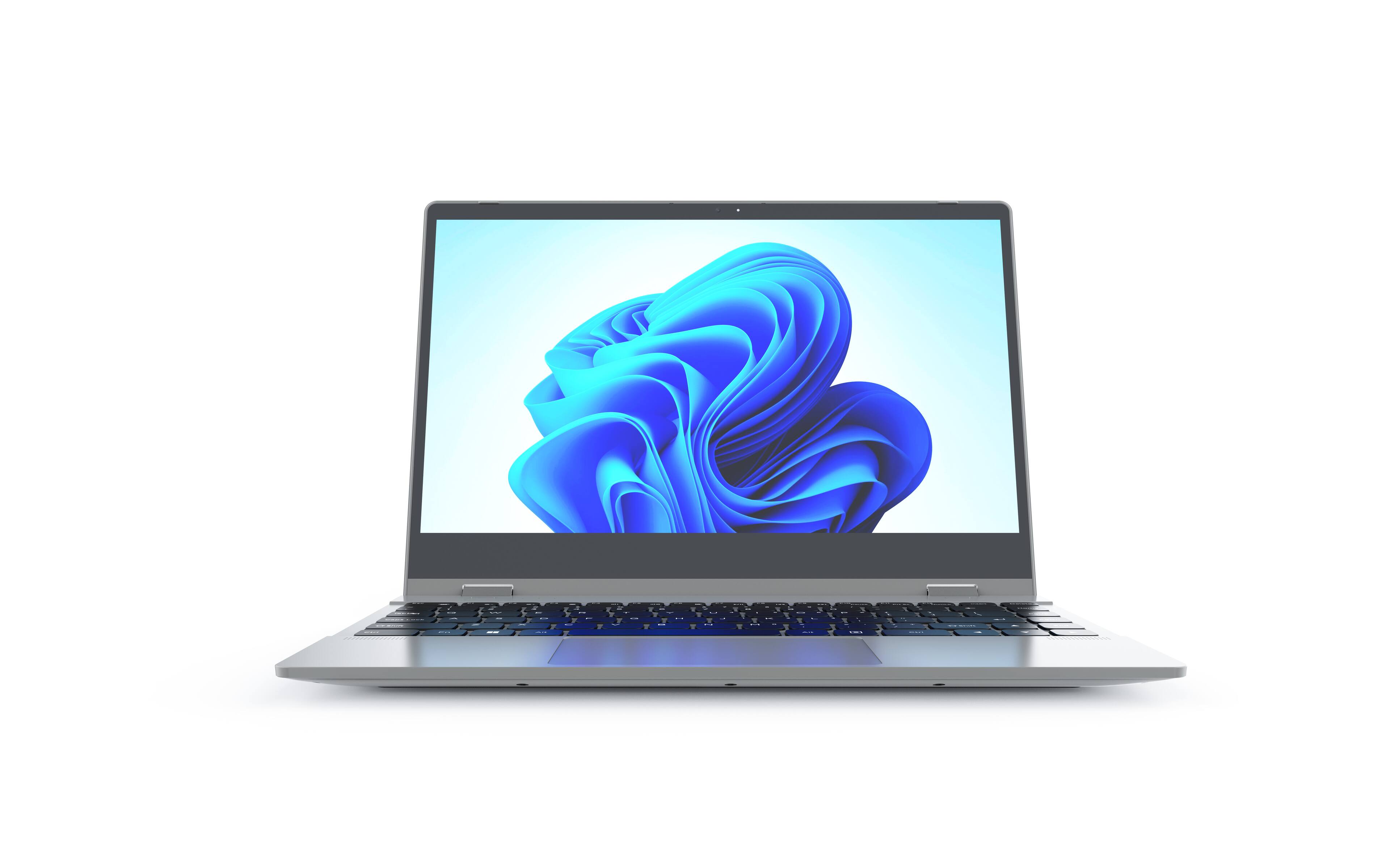 Angle. RCA - RCA Plus 15.6" 2-in-1 Convertiable  Laptop Computer - Grey - RC GRAY.