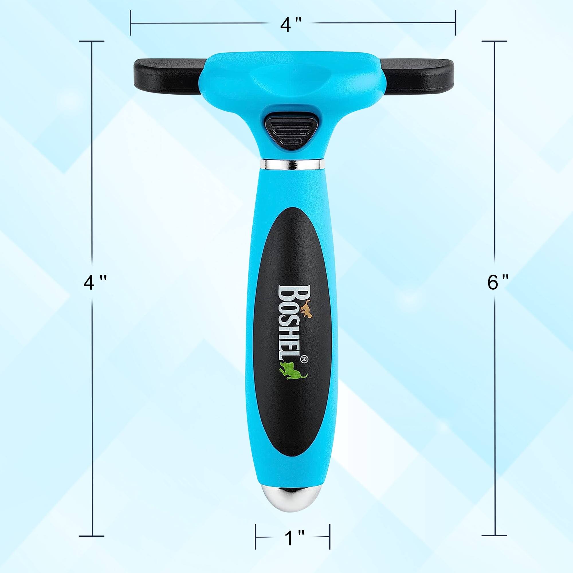Alt View 2. Boshel - De-Shedding Brush for Dogs, Anti-Slip Handle, Stainless Steel Undercoat Grooming Tool.
