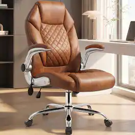 Neo Chair - Executive Office Gaming Chair, High Back PU Leather Desk Chair with Air Adjustable Lumbar Support - Brown