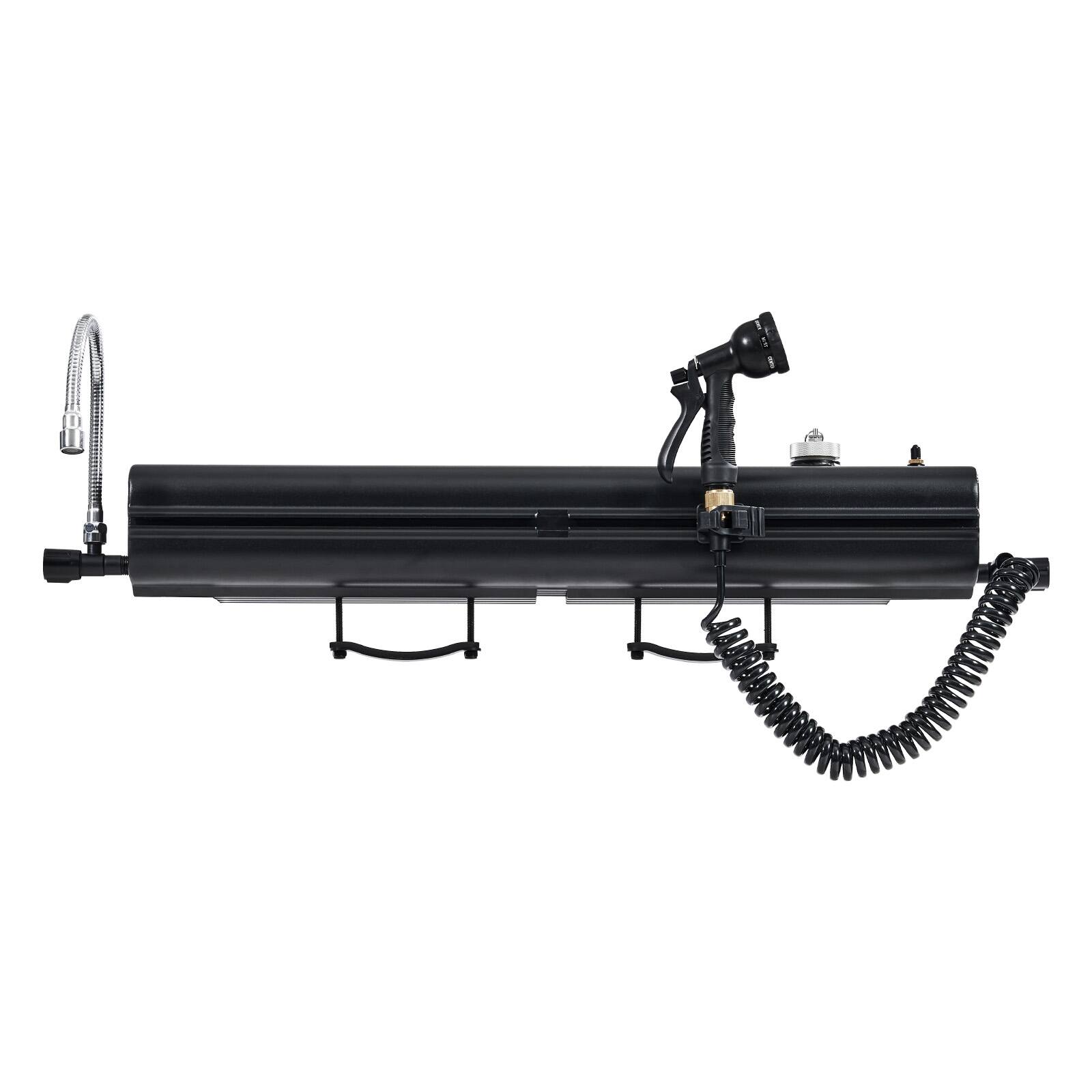 Alt View 5. VEVOR - Roof Rack Water Tank, 4 Gal, Multi-Dispensing Outdoor Tank with 2 Splash-Guard Panels & T-slot, High-Capacity Aluminum - Black.