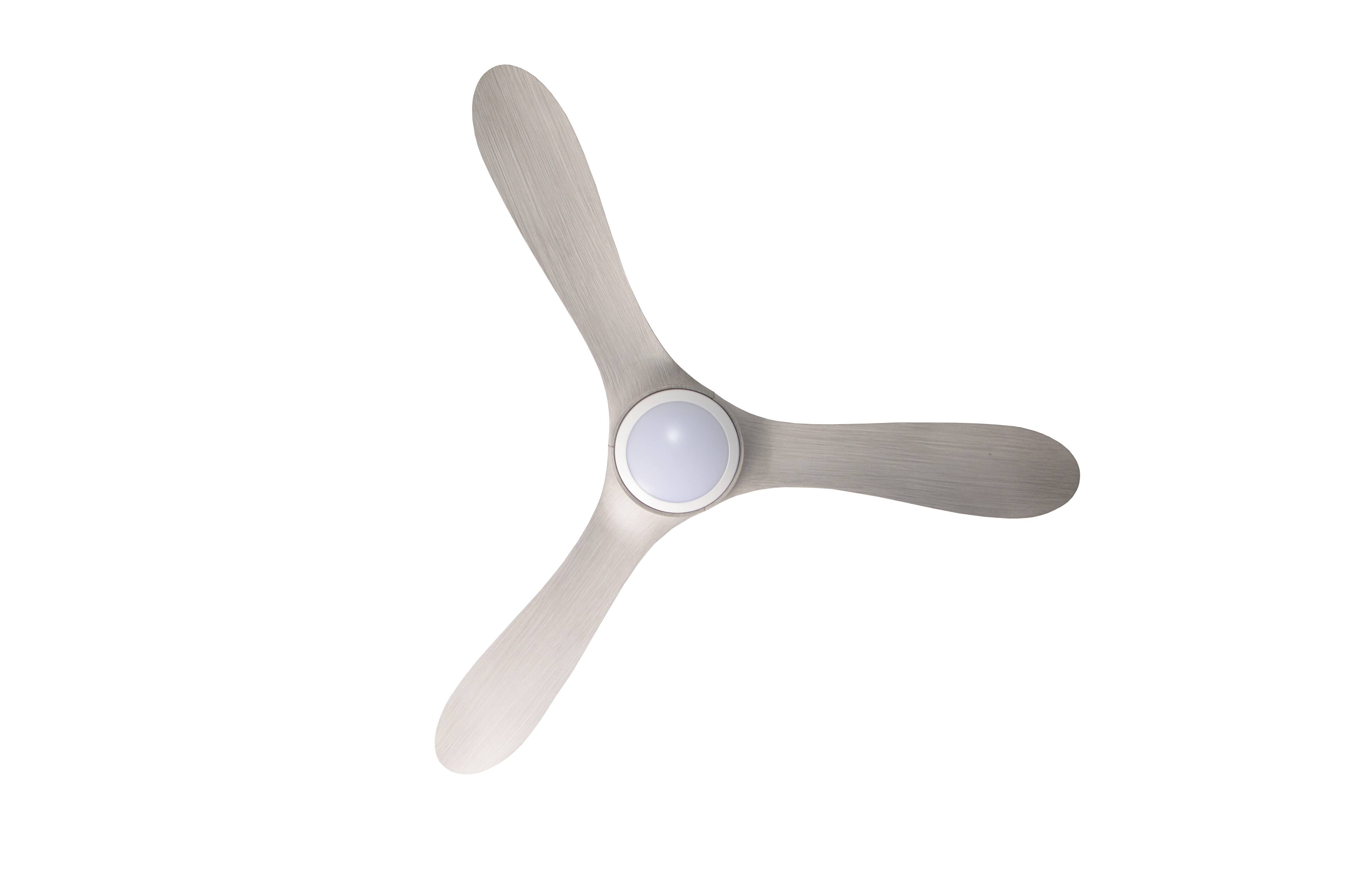 Alt View 3. ENLIGHT - 60" Smart Ceiling Fan, IP66 Outdoor/Coastal, CCT & Dimmable LED, Durable, Efficient, Quiet DC Motor, Matter, 3 Blades - White Oak Woodgrain.
