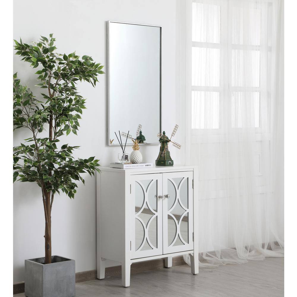 Alt View 1. Elegant Decor - Metal frame rectangle mirror 20 inch in silver - Silver.