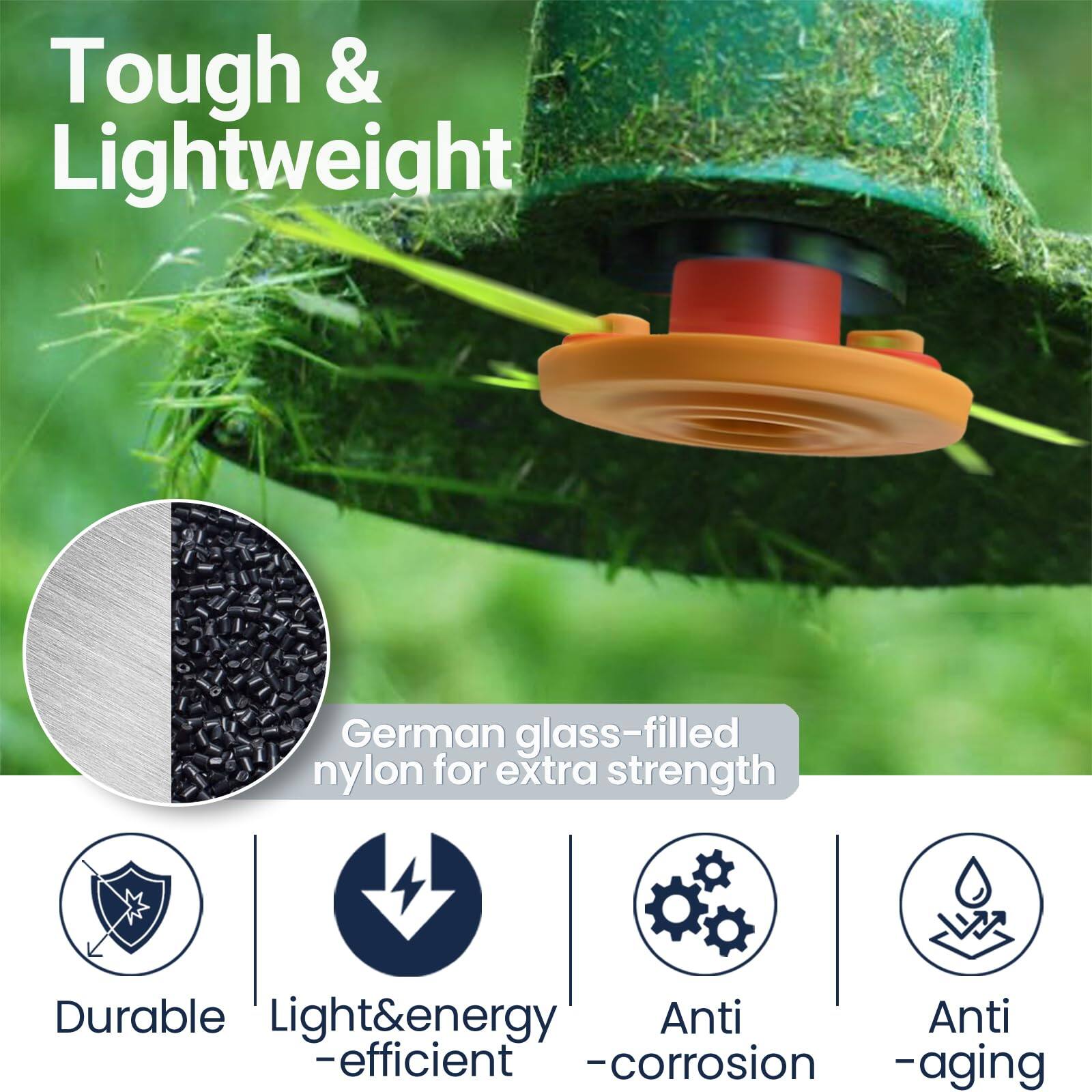 Tough & Lightweight

German glass-filled nylon for extra strength

- Durable
- Light&energy-efficient
- Anti-corrosion
- Anti-aging